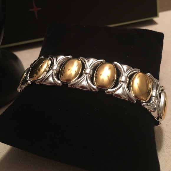 NEW STERLING SILVER WITH 18K GOLD OVERLAY BRACELET - Picture 6 of 8